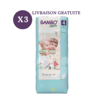 Retrouvez Bambo Nature Pack x3 Couches Écologiques T4 | 7-14 kg | 144 couches aux meilleurs prix sur bebemaman.ma. Livraison partout au Maroc.