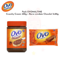 Retrouvez Pack Ovomaltine : Crunchy Cream 400g + Barre enrobée Chocolat 5x20g au meilleur prix sur Bebemaman.ma . Livraison partout au Maroc.