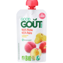 Retrouvez Good Goût Gourde de fruits pêche poire 120g - dès 4 mois aux meilleurs prix sur Bebemaman.ma . Livraison à domicile partout au Maroc.