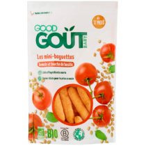 Retrouvez Good Goût Mini baguettes à la tomate et au basilic 12m+ aux meilleurs prix sur Bebemaman.ma ! Livraison à domicile au Maroc.