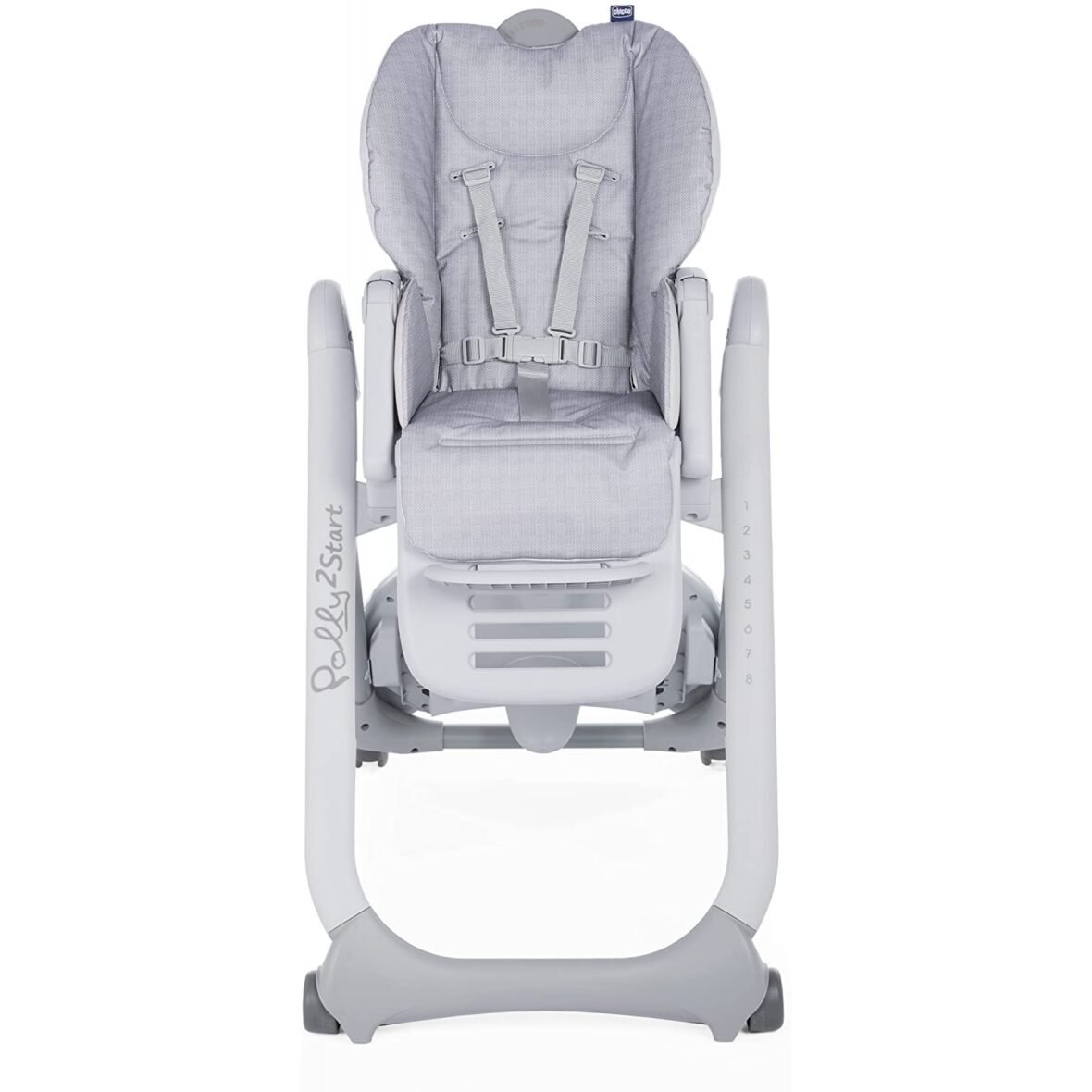 Bebemaman Chicco Chaise Polly 2 Start 4 roues Happy Silver 1