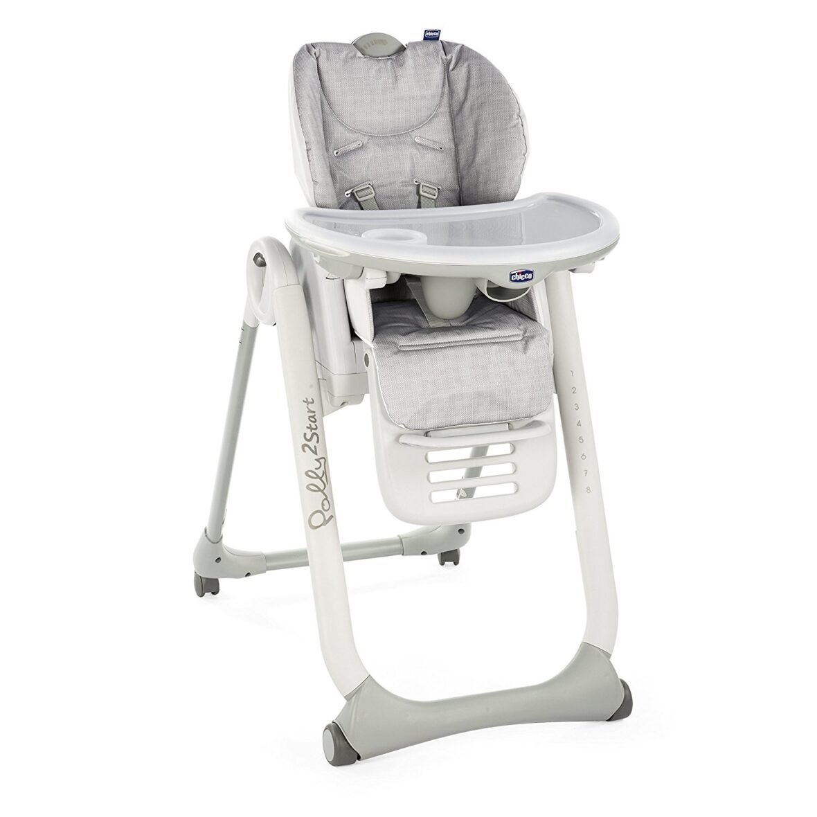 Chicco Chaise Polly 2 Start 4 roues Happy Silver