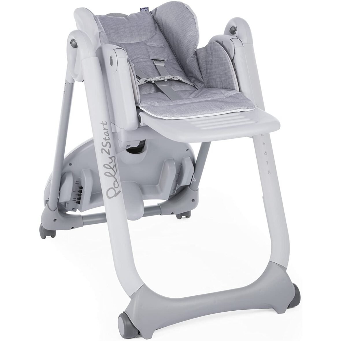 Bebemaman Chicco Chaise Polly 2 Start 4 roues Happy Silver 2