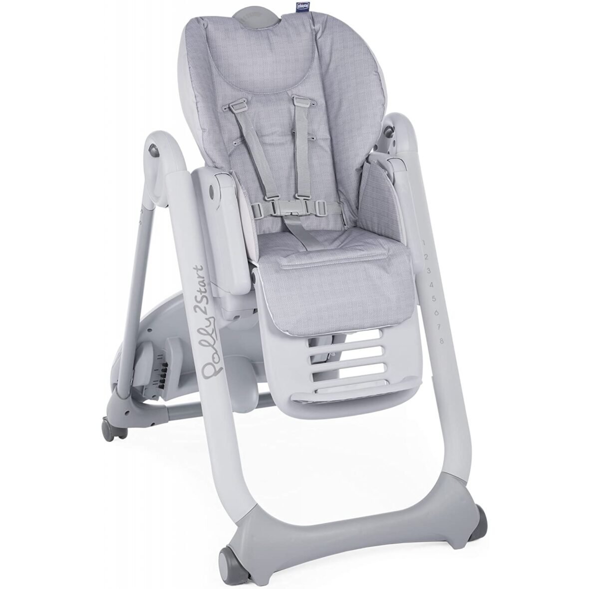 Bebemaman Chicco Chaise Polly 2 Start 4 roues Happy Silver 5